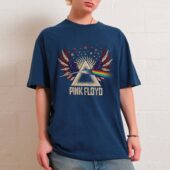America Dark Side Of The Moon Pink Floyd Vintage Front Shirt Oman Navy - OtherBrick