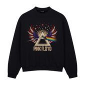 America Dark Side Of The Moon Pink Floyd Vintage Front Sweatshirt Black - OtherBrick