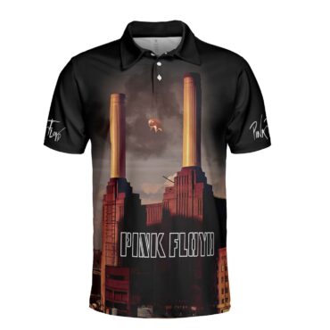 Animals Albums Pink Floyd Brown Polo Shirt Animals Albums Pink Floyd Brown Polo Shirt
