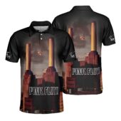 Animals Albums Pink Floyd Brown Mockup Aop Polo Front Back - OtherBrick