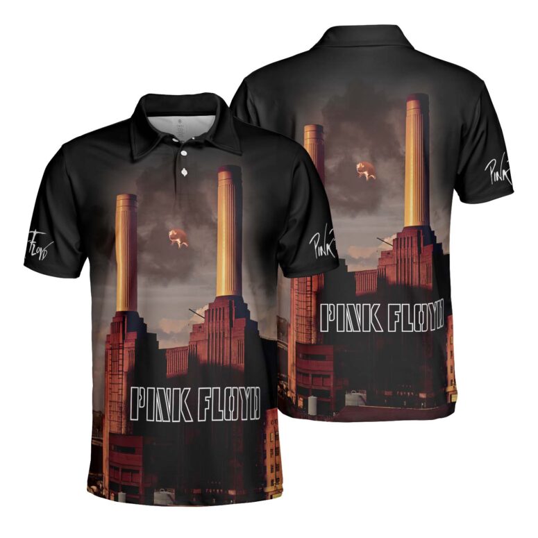 Animals Albums Pink Floyd Brown Polo Shirt Animals Albums Pink Floyd Brown Polo Shirt