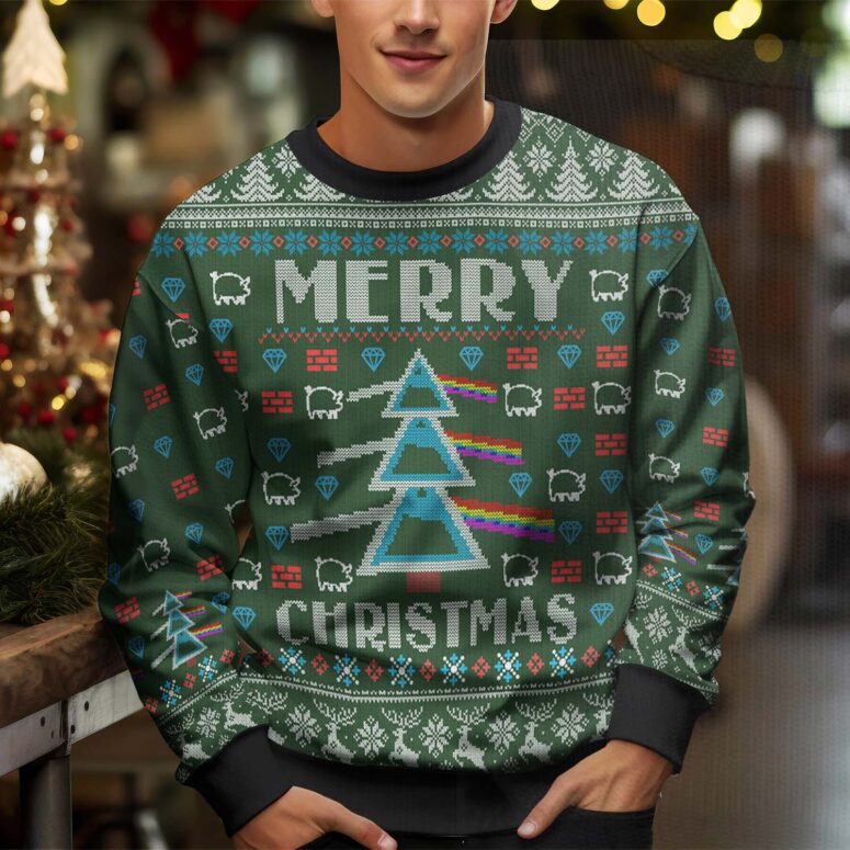 Merry Christmas Dark Side Of The Moon Pink Floyd Ugly Christmas Sweater