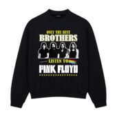 Only The Best Brothers Listen To Pink Floyd Front Sweatshirt Black - OtherBrick