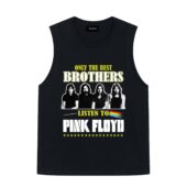 Only The Best Brothers Listen To Pink Floyd Front Tank Black - OtherBrick