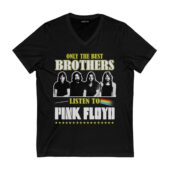 Only The Best Brothers Listen To Pink Floyd Front Vneck Black - OtherBrick