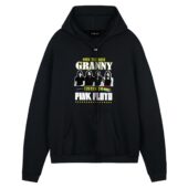 Only The Best Granny Listen To Pink Floyd Front Hoodie Black - OtherBrick
