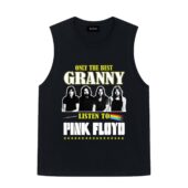 Only The Best Granny Listen To Pink Floyd Front Tank Black - OtherBrick