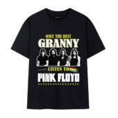 Only The Best Granny Listen To Pink Floyd Front Tshirt Black - OtherBrick