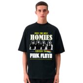 Only The Best Homies Listen To Pink Floyd Front Shirt Man Black - OtherBrick