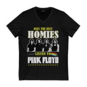 Only The Best Homies Listen To Pink Floyd Front Vneck Black - OtherBrick