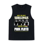 Only The Best Siblings Listen To Pink Floyd Front Tank Black - OtherBrick