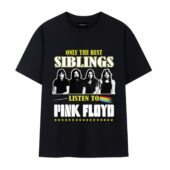 Only The Best Siblings Listen To Pink Floyd Front Tshirt Black - OtherBrick