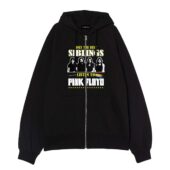 Only The Best Siblings Listen To Pink Floyd Front Ziphoodie Black - OtherBrick