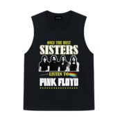 Only The Best Sisters Listen To Pink Floyd Front Tank Black - OtherBrick