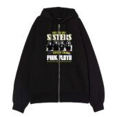 Only The Best Sisters Listen To Pink Floyd Front Ziphoodie Black - OtherBrick