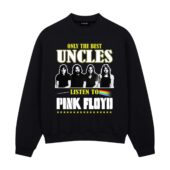 Only The Best Uncles Listen To Pink Floyd Front Sweatshirt Black - OtherBrick