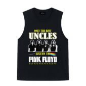 Only The Best Uncles Listen To Pink Floyd Front Tank Black - OtherBrick