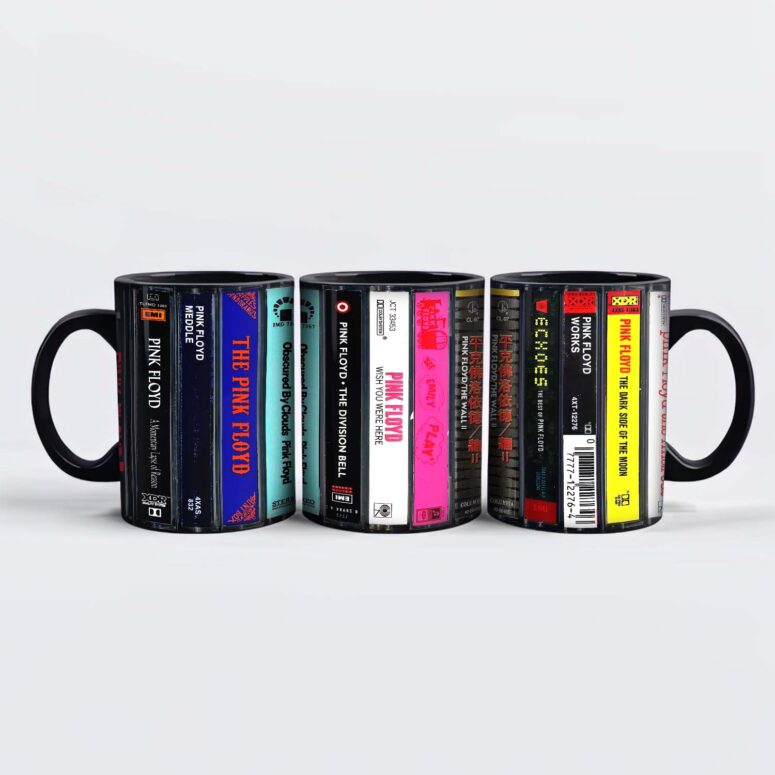 Pink Floyd 12 Albums Cassette Retro Collection Accent Mug