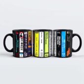 Pink Floyd Albums Cassette Retro Collection Accent Three Mug Black - OtherBrick
