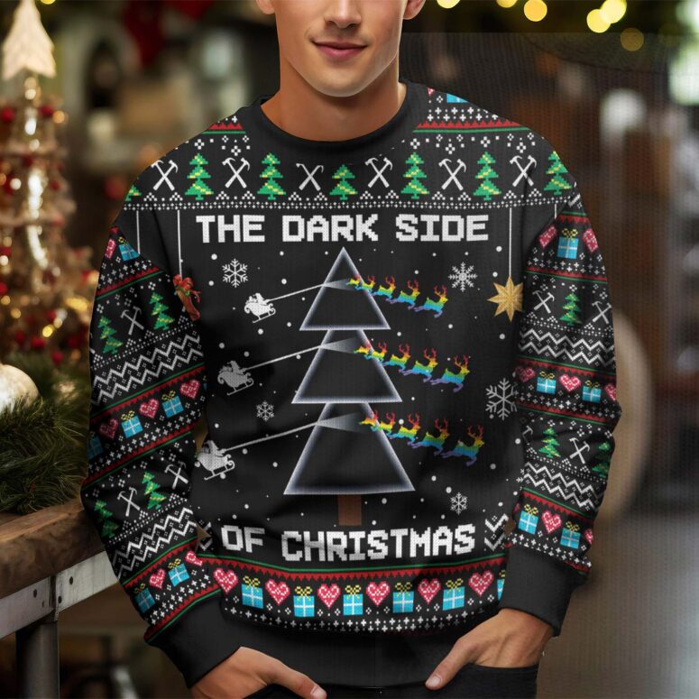 The Dark Side Of Christmas Pink Floyd Ugly Christmas Sweater