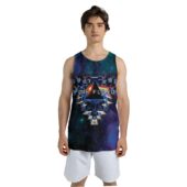 Mockup Men Tank 3d Wish You Were Here Dsotm Astronaut Handshake Galaxy Space 3d - OtherBrick