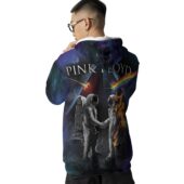 Hoodie Back Wish You Were Here Dsotm Astronaut Handshake Galaxy Space 3d - OtherBrick
