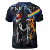 Shirt Back Wish You Were Here Dsotm Astronaut Handshake Galaxy Space 3d - OtherBrick