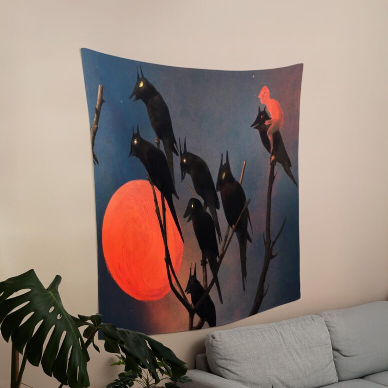 David GIlmour Dark and Velvet Nights Black Bird Tapestry David GIlmour Dark and Velvet Nights Black Bird Tapestry