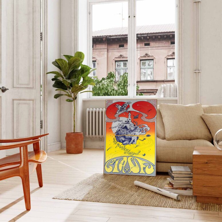 CIA UFO by Hapshash and The Coloured Coat Pink Floyd Poster