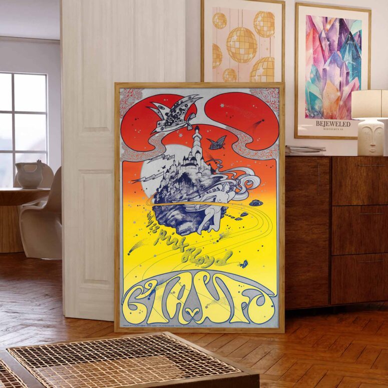 CIA UFO by Hapshash and The Coloured Coat Pink Floyd Poster
