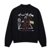 Pink Floyd Pokemon Eeve Evolution Front Sweatshirt Black - OtherBrick