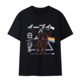 Pink Floyd Pokemon Eeve Evolution Front Tshirt Black - OtherBrick