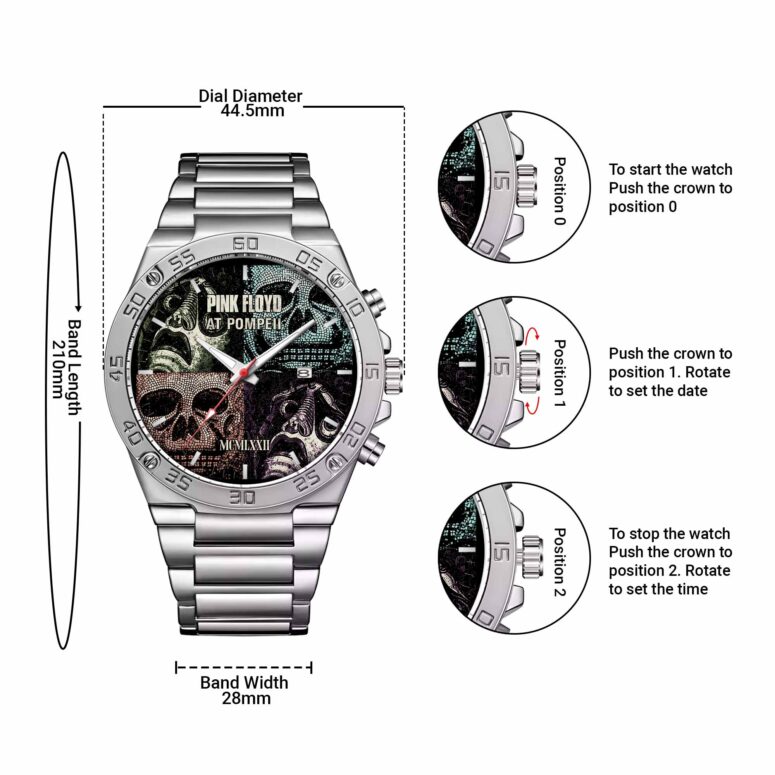Memento Mori Pink Floyd Live at Pompeii MCMLXXII Gentleman Powermatic Silver Watch