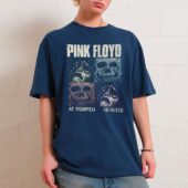 Memento Mori Pink Floyd Live At Pompeii Front Shirt Oman Navy - OtherBrick