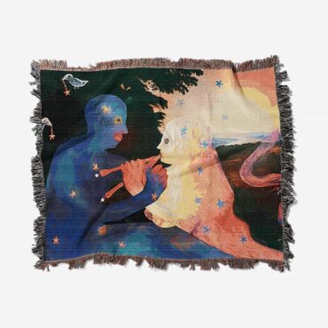 David Gilmour Dark And Velvet Night Art 4 Woven Blanket