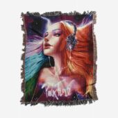 Gorgeous Girl Listen to Pink Floyd Art Woven Blanket