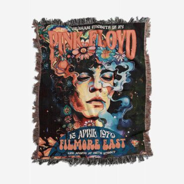 Pink Floyd 1970 Filmore East Exhibition Concert Woven Blanket