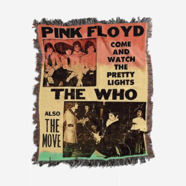 Pink Floyd And The Who 1966 Vintage UK Concert Woven Blanket