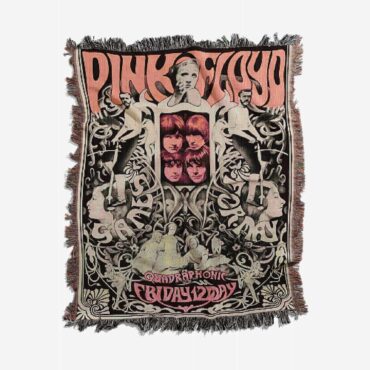 Pink Floyd At Queen Elizabeth Hall Psychedelic Games For May 1967 Woven Blanket