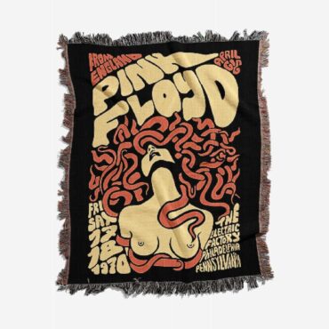 Pink Floyd Concert 1970 The Electric Factory Woven Blanket