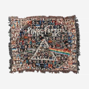 Pink Floyd Photo Mosaic Print Art of All Things Woven Blanket