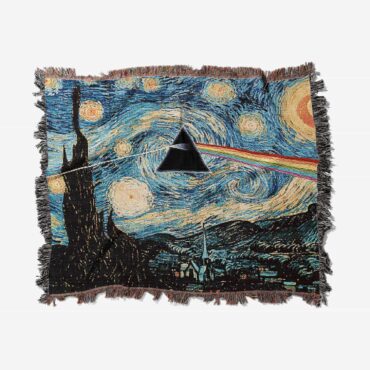 Starry Night Dark Side Of The Moon Van Gogh Woven Blanket