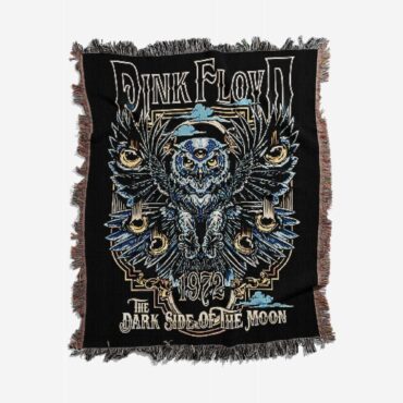 The Dark Side Of The Moon 1972 Owl Eyes Woven Blanket