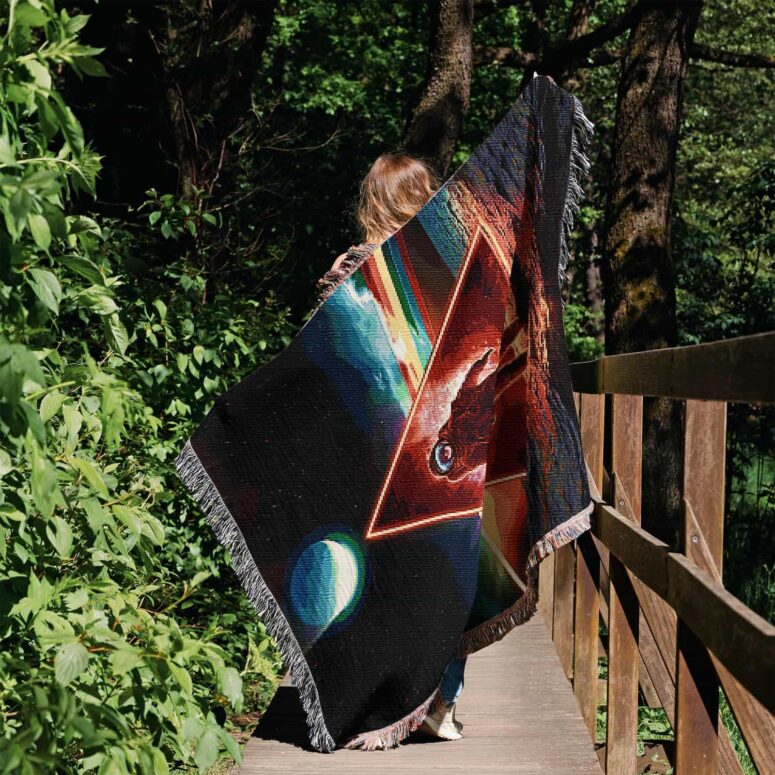 Astronaut Dark Side Of The Moon Pink Floyd Woven Blanket