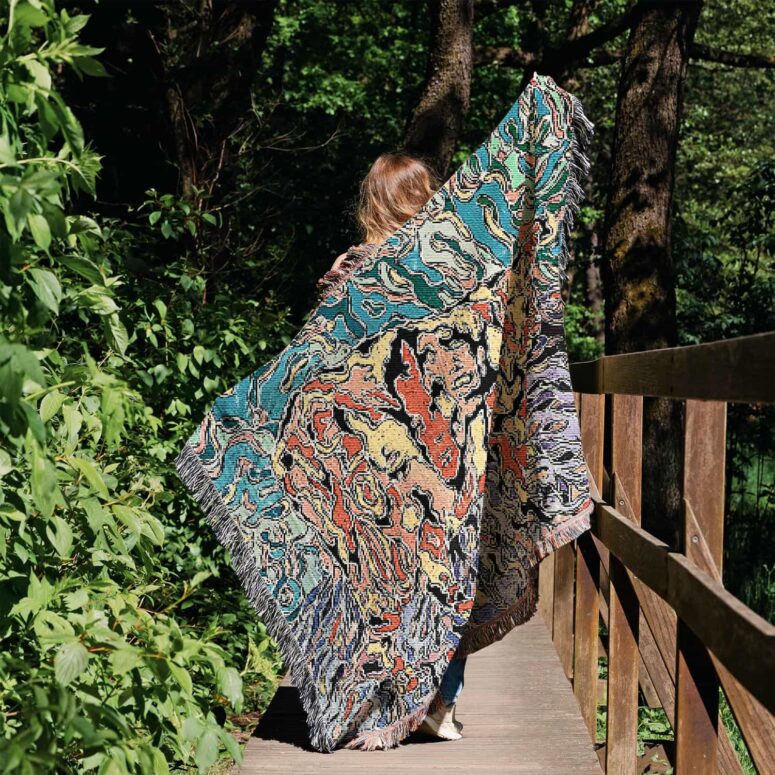 Atom Heart Mother Psychedelic Painting Woven Blanket
