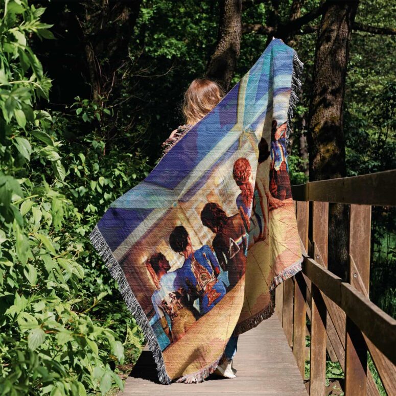 Back Art Body Painting Woven Blanket