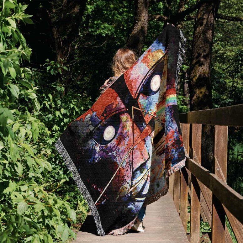DSOTM x The Division Bell psychedelic art Woven Blanket
