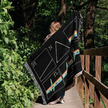 Dark Side Of The Moon 50th Prism Heart Beat Woven Blanket