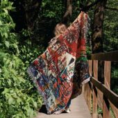 Woven Blanket 02 Dark Side Of The Moon Painting Stretched - OtherBrick