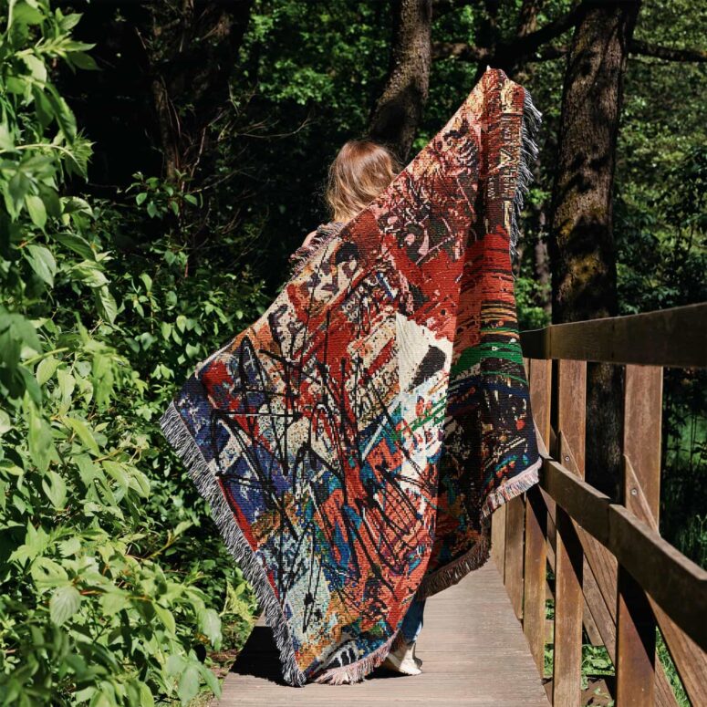 Dark Side Of The Moon Painting Stretched Woven Blanket Dark Side Of The Moon Painting Stretched Woven Blanket